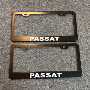 Volkswagen VW Passat Black License Plate Frame Set